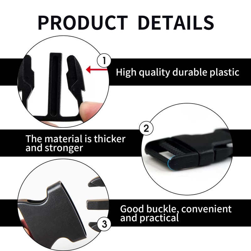 Sangcca Double Buckles, 2 Pieces Side Buckles 38mm Plastic Buckles