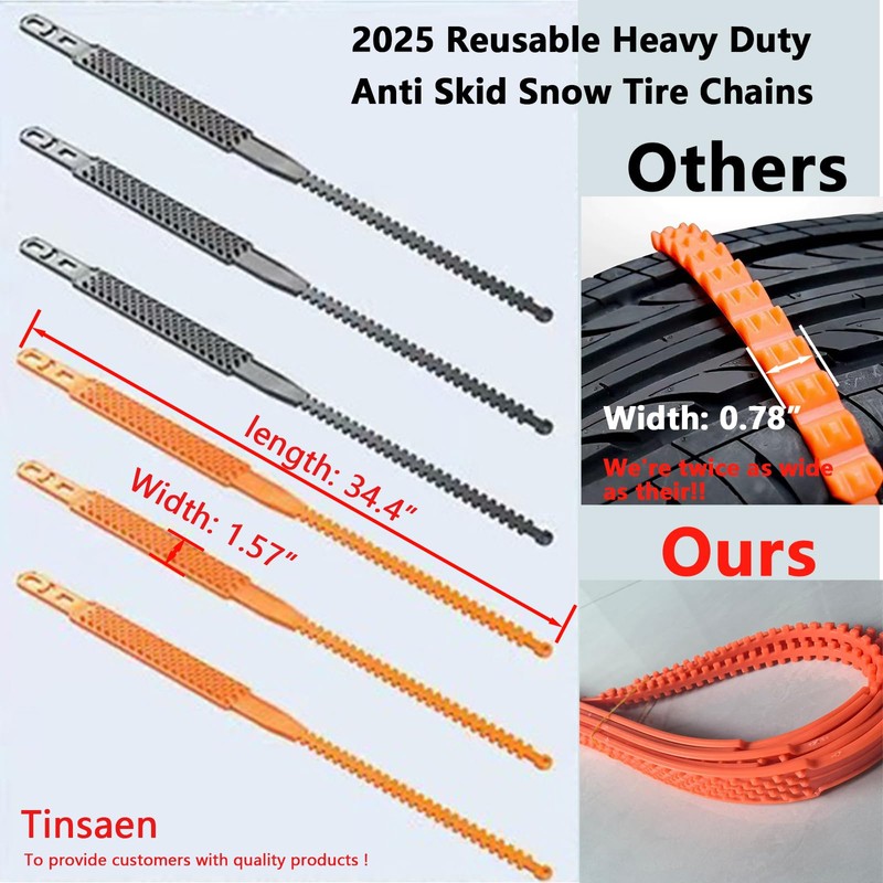 10Pack Heavy Duty Anti Skid Snow Tire Chains Car Winter