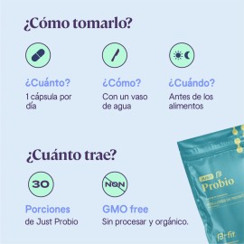 Cápsulas De Probióticos Y Prebióticos 30 Porciones B-fit Sabor Sin Sabor