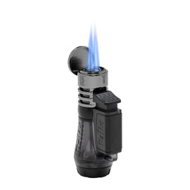 Palió Vesuvio Triple Jet Flame Torch Lighter, Apex Flame for Precision Lighting and Touch-Ups, Extra-Large Translucent Fuel Tank, Black