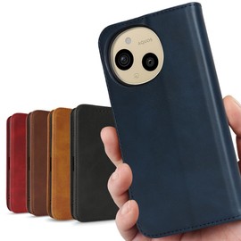 iCoverCase Retro Navy Magnetic Card Case for AQUOS Sense10 SH-53F docomo SHG15 au SoftBank SH-M33 SIM Free Rakuten Mobile Compatible Sharp AQUOS Sense10 SH53F SHM33 Cover AQUOS Sense10 Case with Card