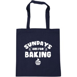 Hippowarehouse Sundays Are For Baking Tote Shopping Gym Beach Bag 42cm x38cm, 10 litres