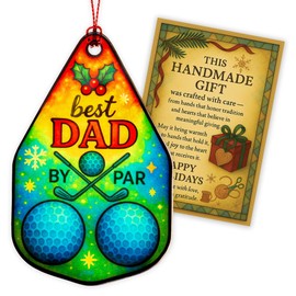 Best Dad by Par Golf Ornament for Dad – Christmas Ornaments 2025, Funny Golf Christmas Tree Decoration for Men, Acrylic Suncatcher Gift from Son or Daughter, Holiday Keepsake for Golf Lovers