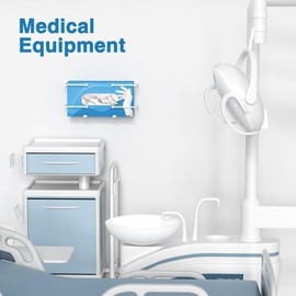 Glove Box Dispenser Wall Mount: White Glove Holder for Disposable Glove Box & Tissue Box, Glove Box Organizer for Lab, Kitchen, Medical Glove Holder on Wall