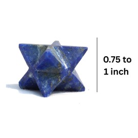 Prajet Crystal Lapis Lazuli Merkaba 1 Inch Star Natural Polished Blue Sacred Geometry Star for Meditation Décor Collection Gift