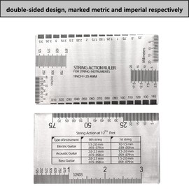 TUOREN 11Pcs Guitar Luthier Tools Include 1Pcs String Action Gauge Ruler 1Pcs Guitar String Pitch Ruler 9Pcs Understring Radius Gauge, Guitar String Height Measuring Set Up Repairing Tool