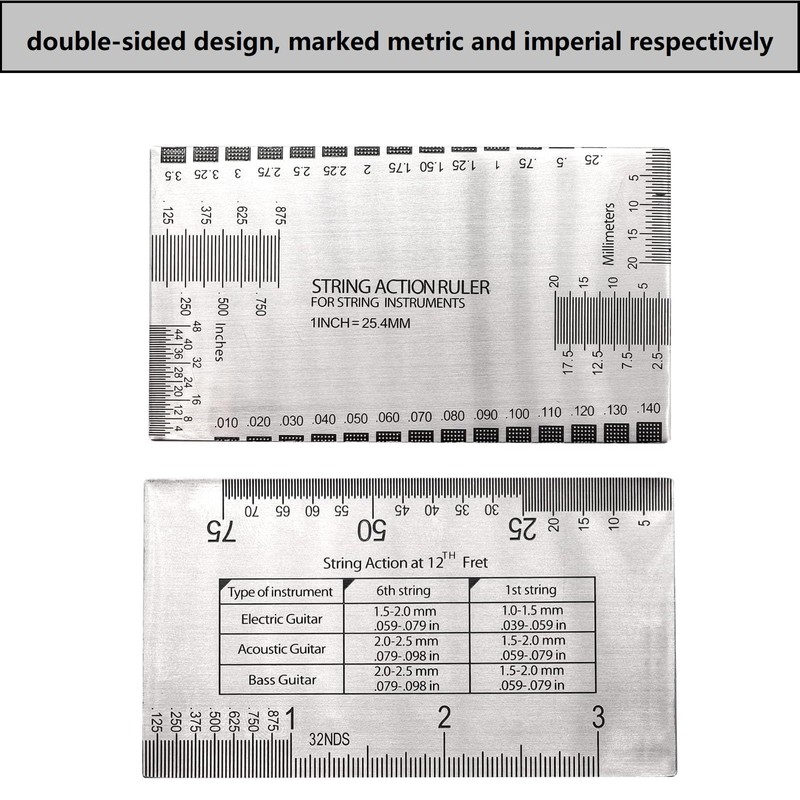 TUOREN 11Pcs Guitar Luthier Tools Include 1Pcs String Action Gauge