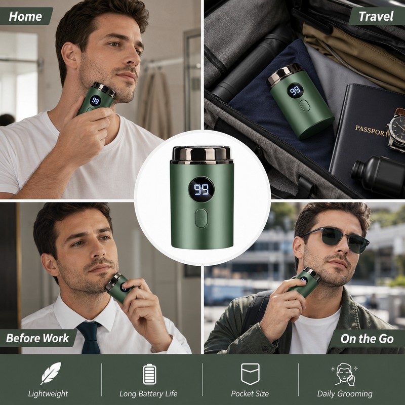 Mini Electric Shaver for Men – Type-C Rechargeable Wet &