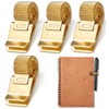 4 Pcs Notebook Pen Holder, Gold Adjustable Pen Clip Holder
