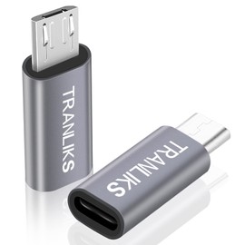 TRANLIKS Lightning to USB Adapter, 2-Pack Grey: Charge & Sync Compatible with Micro USB Devices