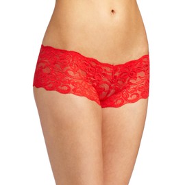 Baci Women's Lace Boyshort, Red, Medium