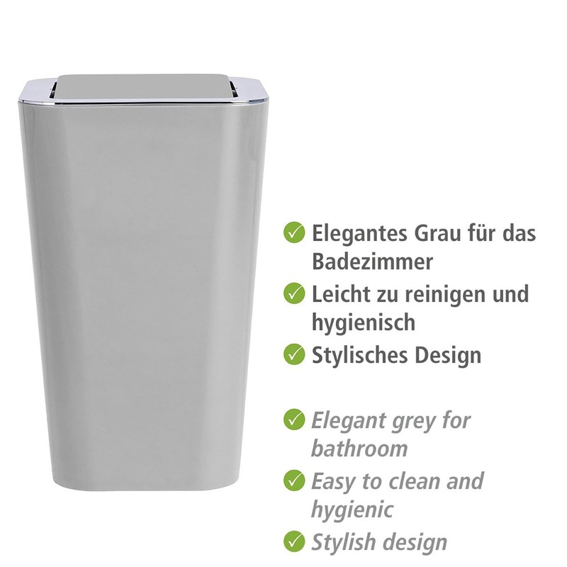 Wenko Candy White Swing Top Bin Cosmetic Bin, Volume: 6