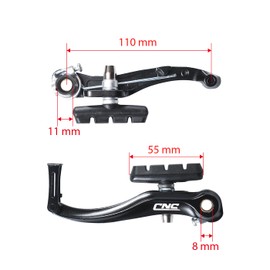 CNCLOL Bike V Brake Set, Bicycle V Brake for Front& Rear, V Brake Caliper For Road Bike/Mountain Bike/MTB/BMX.55 Black