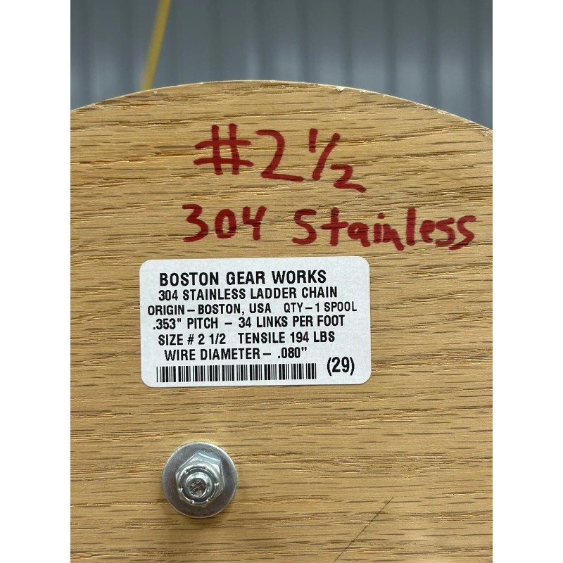 BOSTON GEAR WORKS STAINLESS STEEL LADDER CHAIN .353" PITCH #2
