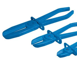 Dapetz ® 3Pcs Flexible Nylon Hose Pipe Clamp Set, Nylon Hose Line Clamp Tool Set, Brake Fuel Water Line Radiator Clamp, Plier Hands Free Tool Mixed Sizes (Blue)