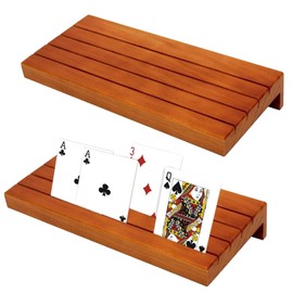 Begonia 2 Stück Kartenhalter Kinder, 24cm Spielkartenhalter, Kartenhalter Spielkarten Holz, Spielkarten Aufbewahru Freisprech Kartenständer für Kinder Senioren Erwachsen