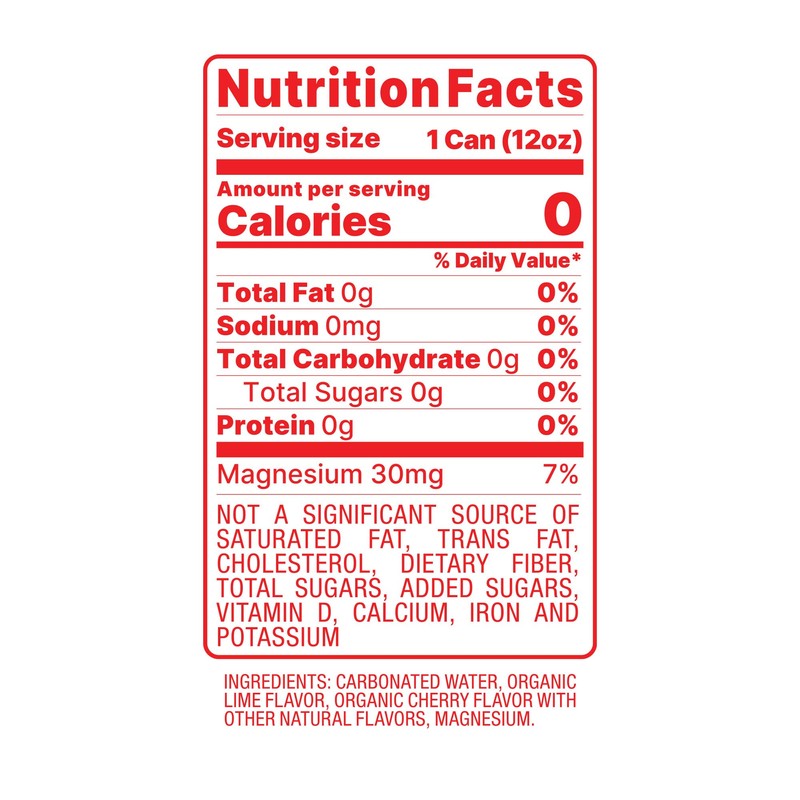 oHy Cherry Lime Sparkling Water, Hydrogen Infused, USDA Organic, Magnesium,