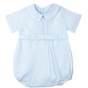 Feltman Brothers Mameluco para bebé niño con diseño de enredadera pintucked para bautizo, Azul, 9 Meses