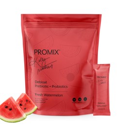 ProMix Nutrition Debloat Prebiotics and Probiotics Immune Support Supplement for Digestion, Cortisol Health, Gut Cleanse - Watermelon - 30 Servings (Pack of 30)