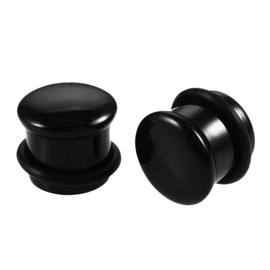 Decentraland 2 Pcs Black Stone Ear Gauges Earrings Stone Ear Gauges Plugs Jewelry 10mm(00g)