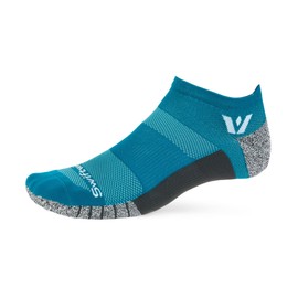 Swiftwick- FLITE XT ZERO Non-Slip Running Socks, Golf Socks, Ultimate Stability (Teal, Medium)