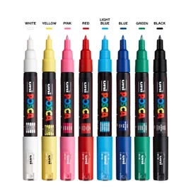 Uni - Posca - marcador de pintura, punta extrafina, juego de 8 (Pc-1M8C), modelo: PC-1M 8C