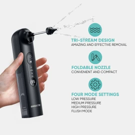 EarBrite Electric Earwax Removal Kit - Professional Water Powered Flush Irrigation Lavage Cleaning Unclogger System Machine for Clogged Ears - Ear Canal Cleaner Washer Flosser Flusher Device