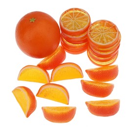 Woration Pack of 19 Artificial Orange & Slices Blocks Simulation Fruits Model Realistic Orange Home Decoration Fake Fruit Model for Party Kitchen Wedding Ornament