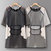 Men's Waterproof Oil-Resistant TPU Half-Sleeve Work Apron Overcoat for Kitchen & Home 2025 Black Half-Sleeve TPU Waterproof Regular Model 15ea
