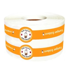 Safe Secure Tamper Evident Seals Stickers for Drink Lids,1" x 9" Orange Food Delivery Stickers Labels for Freshness Labels Drink Food Seal Stickers.(500PCS)