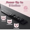 Dowinx 43” Black L-Shaped Gaming Desk w/ Built-in Power Outlets