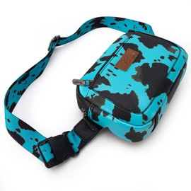 Wrangler Cow Print Waist Pack Western Belt Bag for Women with Adjustable Strap