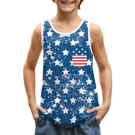 BesserBay July 4th Baby Girl's Patriotic Independence Day Sleeveless America Flag Tank Top President's Day Shirt 6 Years