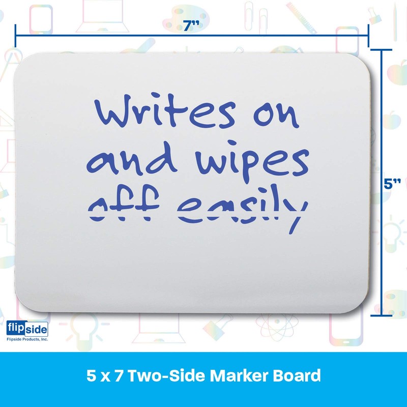 Flipside Dry Erase Board, Two-Sided, 5" x 7"
