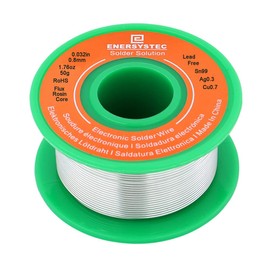 E ENERSYSTEC Solder Wire No Lead Rosin Core Flux 0.8mm Electric Solder Fine Sn99 Ag0.3 Cu0.7 Flow 0.032in 0.11lb for Electronics Soldering Unlead 50g