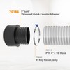 POWERTEC 70186 Threaded Dust Collection Quick Coupler Adapter, 5 x