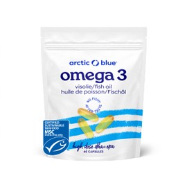 Premium Fish Oil 1200 mg Capsules with 400 mg EPA & 250 mg DHA - High Dose, MSC Certified - 60 Softgel Capsules - Pure Alaska Pollock Oil in Triglyceride Form - Low Oxidation Value - Arctic Blue