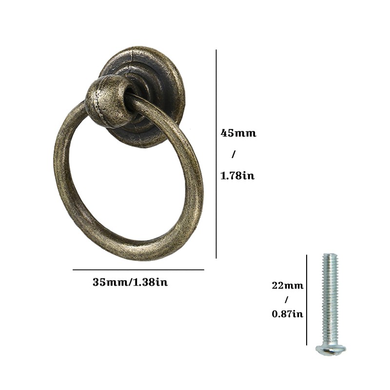 YMAISS 14packs Cabinet Ring Handles Drop Ring Knobs Single Hole