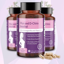 Myo-Inositol & D-Chiro Inositol Supplement with Ashwagandha for Women & Vitamin D3:_One Pack