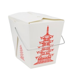Great Credentials Chinese Take Out Boxes, 8 oz Pagoda Style, Party Favor Food Pails, Pack of 15