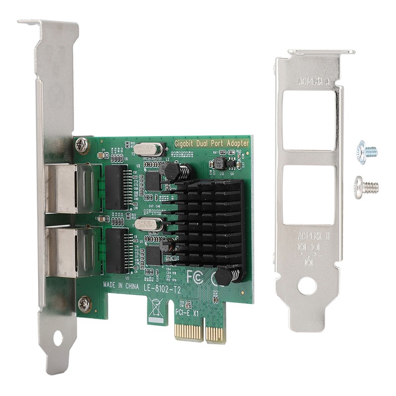 10/100/1000Mbps RJ-45*2 Dual port PCI-Ex1 GigabiT network Card for 8102-T2