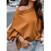 EVALESS Plus Size Sweater for Women Crewneck Lantern Sleeve Ribbed
