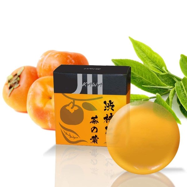 KAWA Anti-Aging Odor Soap with Japanese Persimmon & Green Tea Extract | Removes Nonenal, Body Odor Due to Hormonal Imbalance | 100g (3.5oz) Made in Japan