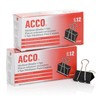 ACCO Binder Clips, Medium, Black, 12 per Box, 2 Boxes
