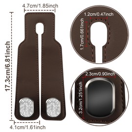 Amelity Bling Car Seat Back Storage Hook, Purse Holder for Car, Car Seat Hooks for Purses and Bags, Headrest Hooks for Car (1 Pack, Brown)