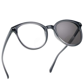 LifeArt Bifocal Reading Glasses, Transition Photochromic Dark Grey Sunglasses, Dual-use for Outdoor UV Protection, Computer Reading Glasses, Reduce Glare, Eye Fatigue (Gray, 0.75/+3.25)
