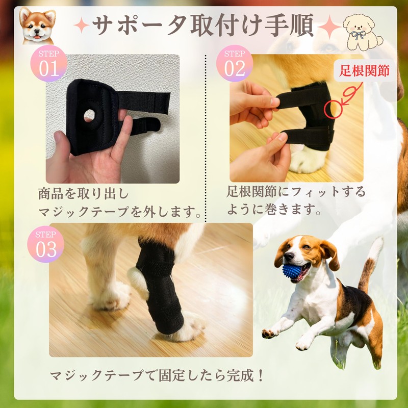 Pet Supporter, Elastic Velcro (Spring Included) Dogs, Rear Legs Dislocation,