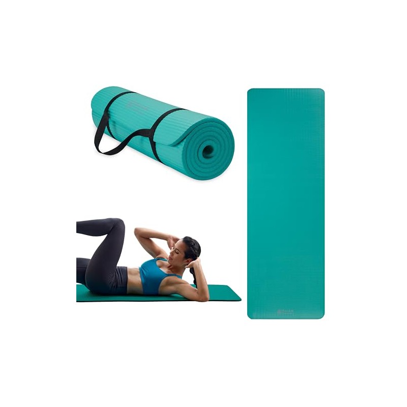 Gaiam Essentials Thick Yoga Mat Fitness & Exercise Mat With