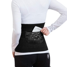 Unisex Back Warmer with Velvet Pocket Winter Waist Belt Kidney Protection Thick Wool Kidney Belt Women Men Heat Protection Elastic Heat Belt Belly Warmer Hip Warmer Waist Support