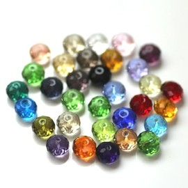 Ornazy 100Pcs Colorful Faceted Spacer Beads 3x4mm Crystal Rondelle Glass Beads for Jewelry Making Bracelets Necklaces Earrings Crafts